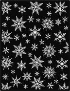White Snowflakes on Black Background Rug