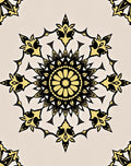 Golden Black Radial Starburst Medallion Rug
