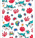 Whimsical Sea Creatures Turquoise Coral Rug