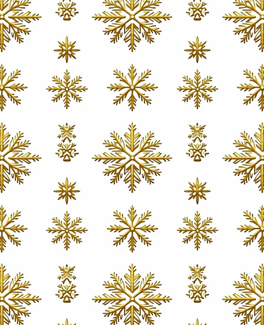 Golden Snowflake Allover Contemporary Rug