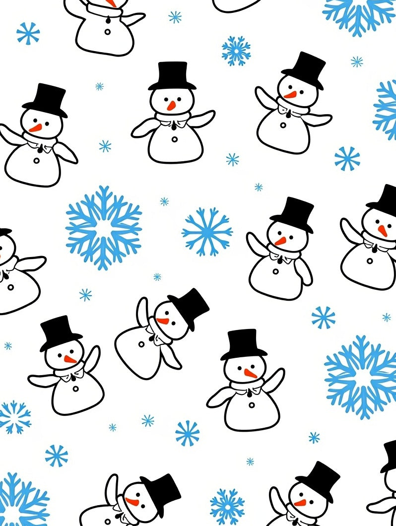 Whimsical Snowman Blue Snowflake Array Rug