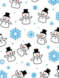 Whimsical Snowman Blue Snowflake Array Rug