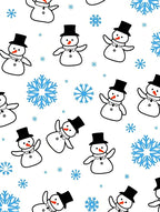 Whimsical Snowman Blue Snowflake Array Rug
