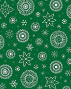White Snowflake and Floral Medallion Arrangement Rug