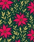 Vibrant Fuchsia Floral Leafy Branches Rug