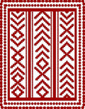 Crimson Red Geometric Staircase Rug