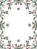 Festive Holly Berry Snowflake Border Rug
