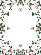 Festive Holly Berry Snowflake Border Rug
