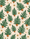 Golden Orb Palm Frond Medallion Rug