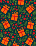 Orange Gift Boxes with Red Flowers Rug