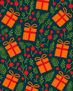 Orange Gift Boxes with Red Flowers Rug