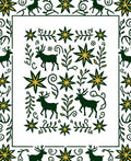 Forest Deer Star Sprout Garland Rug