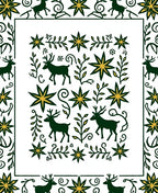 Forest Deer Star Sprout Garland Rug