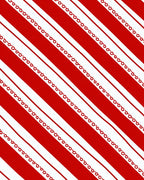 Bold Red White Diagonal Stripe Border Rug