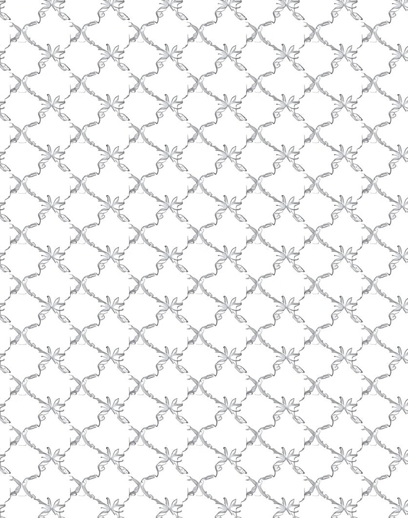 Silver Leaf Scroll Lattice Rug
