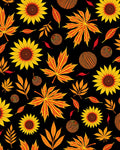 Autumn Sunflowers Maple Leaves Medley Rug