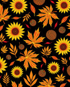 Autumn Sunflowers Maple Leaves Medley Rug