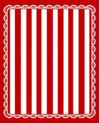 Red White Vertical Lace Stripe Rug