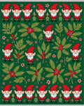 Green Elves Holly Berry Christmas Rug