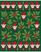 Green Elves Holly Berry Christmas Rug
