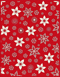 Crimson White Floral Scatter Garden Rug