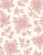 Pink Floral Arrangement On Cream Background Rug
