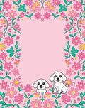 Whimsical Pink Floral Puppy Medley Rug