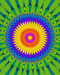 Radiant Vibrant Kaleidoscope Mandala Rug