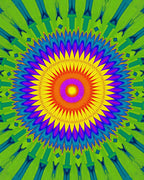 Radiant Vibrant Kaleidoscope Mandala Rug