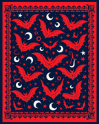 Crimson Bat Moon Star Night Rug