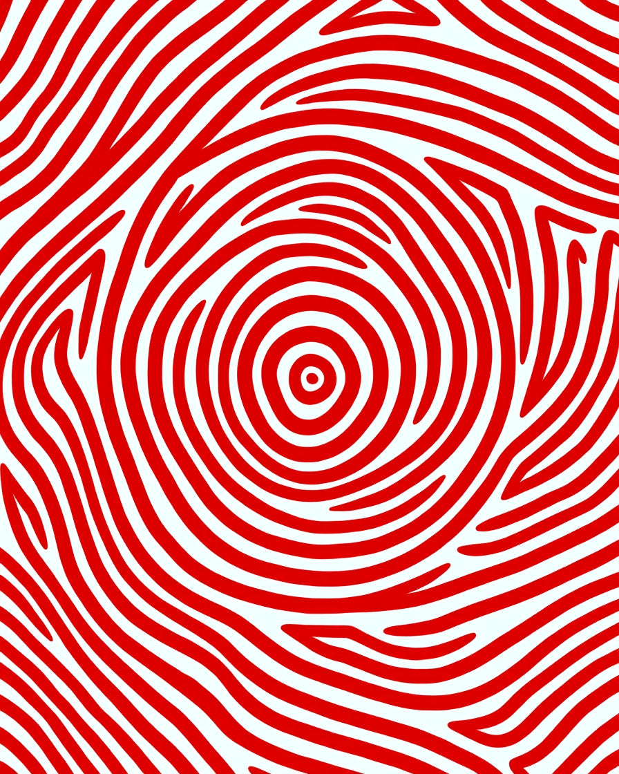 Crimson Swirl Organic Stripe Rug