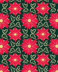 Crimson Flower Swirl Green Background Rug
