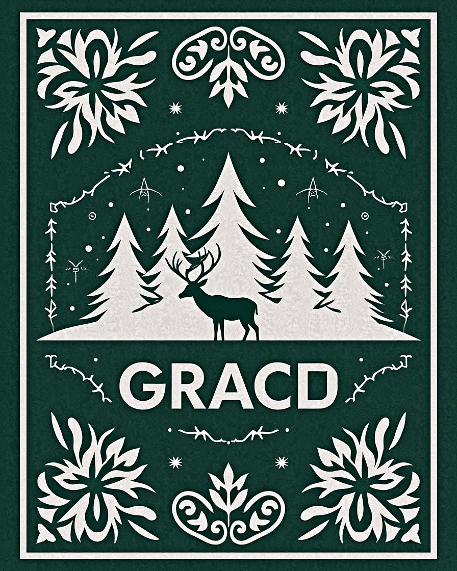 Deep Forest Deer Woodland Scene Rug