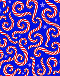 Crimson Swirl Candy Cane Stars Rug