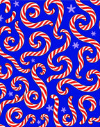 Crimson Swirl Candy Cane Stars Rug