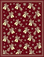 Crimson Bells Snowflakes Ensemble Rug