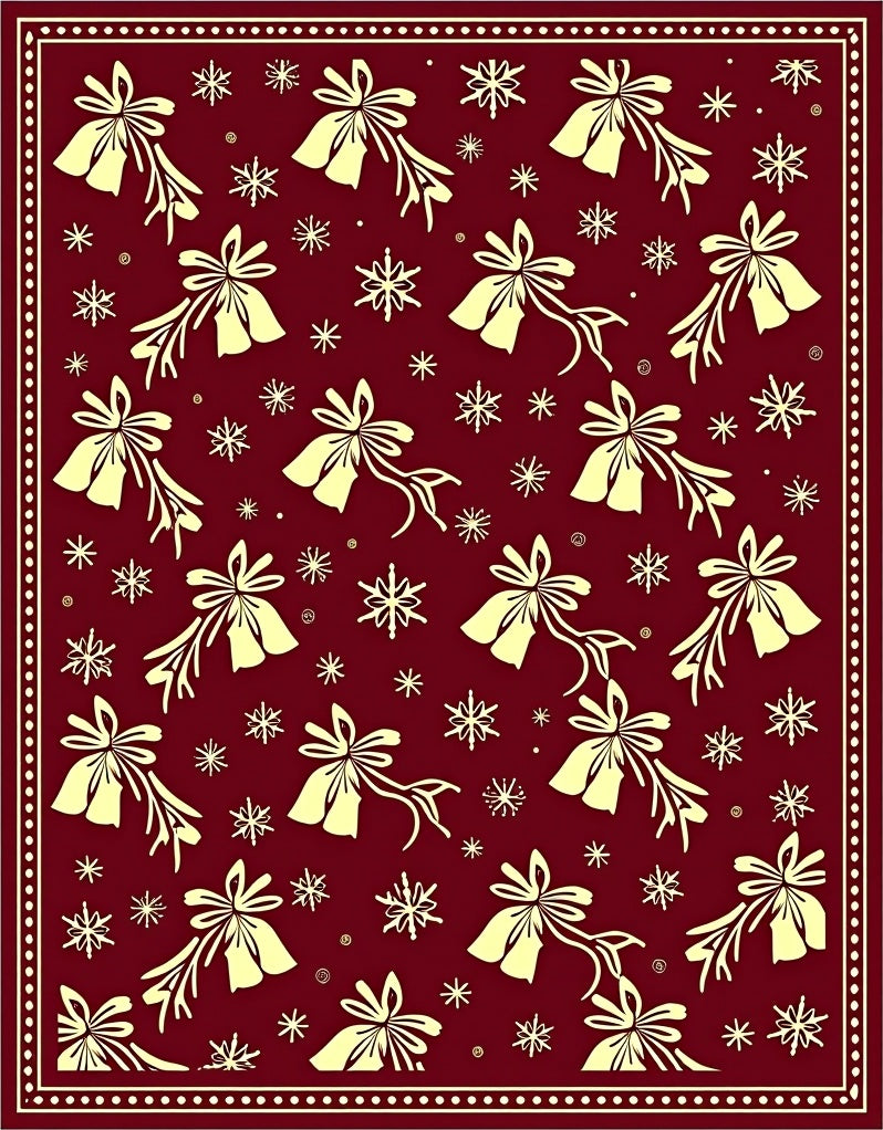 Crimson Bells Snowflakes Ensemble Rug