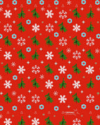 Red Festive Trees Snowflakes Garland Rug