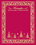 Ornate Crimson Trees and Stars Rug