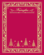 Ornate Crimson Trees and Stars Rug