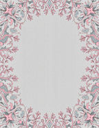 Pale Pink Abstract Floral Medallion Rug