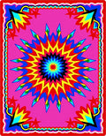 Exploding Starburst Pink Geometric Rug