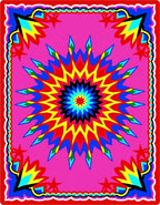 Exploding Starburst Pink Geometric Rug