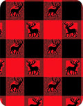 Red Black Buffalo Check Deer Rug