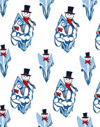 Cheery Snowman Blue Ice Icicles Rug