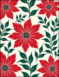Bold Red Poinsettia Floral Botanical Rug