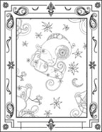 Celestial Floral Swirl Starry Night Rug