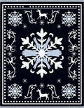Winter Navy Snowflake And Deer Rug