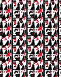 Black Red Forest Fauna Collection Rug