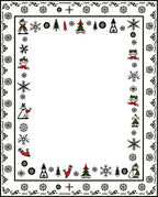 Festive Children Snowflakes Holly Christmas Trees Rug